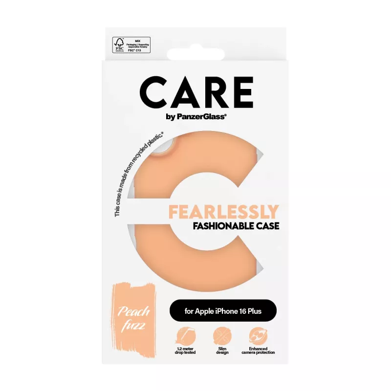 Cover PanzerGlass CARE by modne etui Peachy iPhone 16 Plus Transparent
