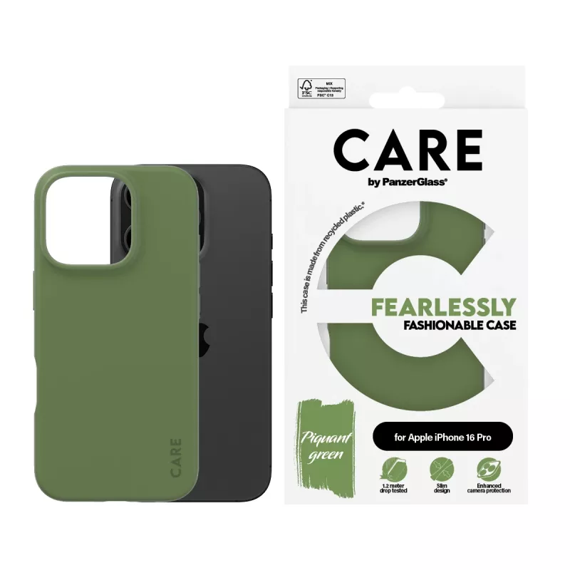 Cover PanzerGlass CARE by ® modne etui zielony iPhone 16 Pro