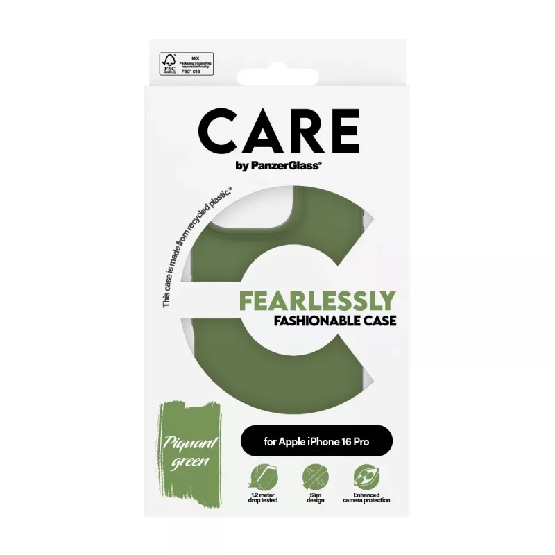 Cover PanzerGlass CARE by ® modne etui zielony iPhone 16 Pro