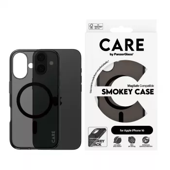 PanzerGlass CARE™ by ® Urban Combat Case Smokey w. Czarny MagSafe iPhone 16