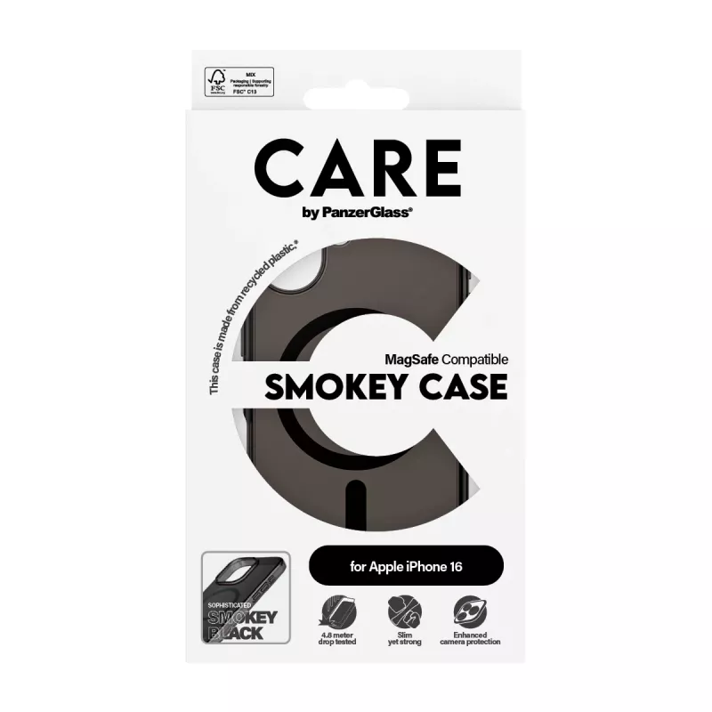 PanzerGlass CARE™ by ® Urban Combat Case Smokey w. Czarny MagSafe iPhone 16