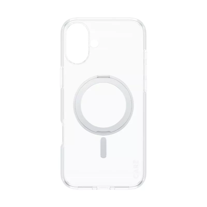 PanzerGlass CARE™ by ® przezroczyste etui ze srebrną podstawką i MagSafe iPhone 16 Plus