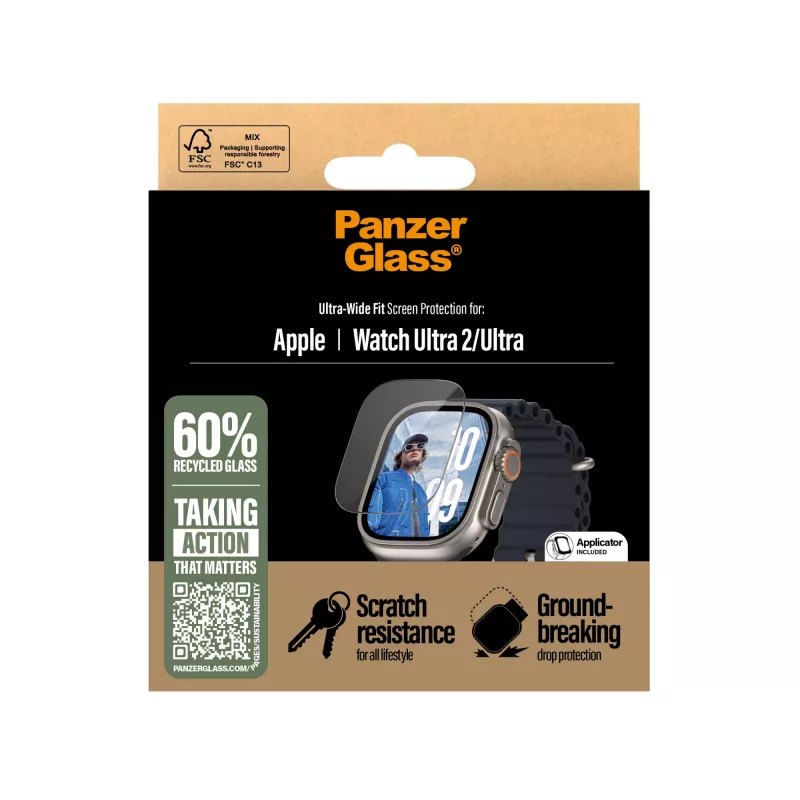 PanzerGlass ® Szkło ochronne Apple Watch Ultra 3 | Ultra 2 | Ultra | 49mm