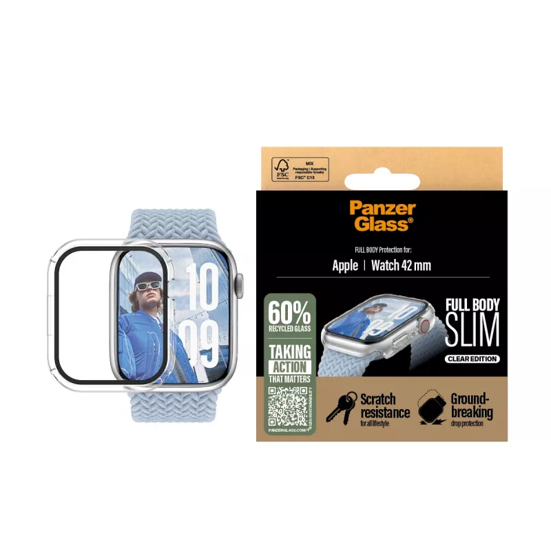 Osłona PanzerGlass Screen Protector Snappie Full Body Slim Transparent Apple Watch 41mm '24