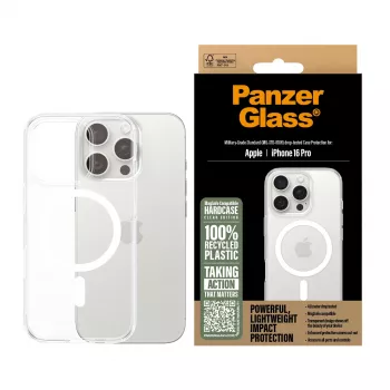 Cover PanzerGlass HardCase Transparent w. biały MagSafe iPhone 16 Pro