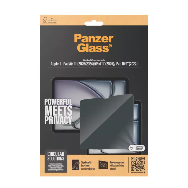 PanzerGlass ® Osłona prywatności ekranu iPad Air 11'' (2024-2025) | iPad 11 cali (2025) | iPad 10.9'' (2022) | Ultra-Wide Fit