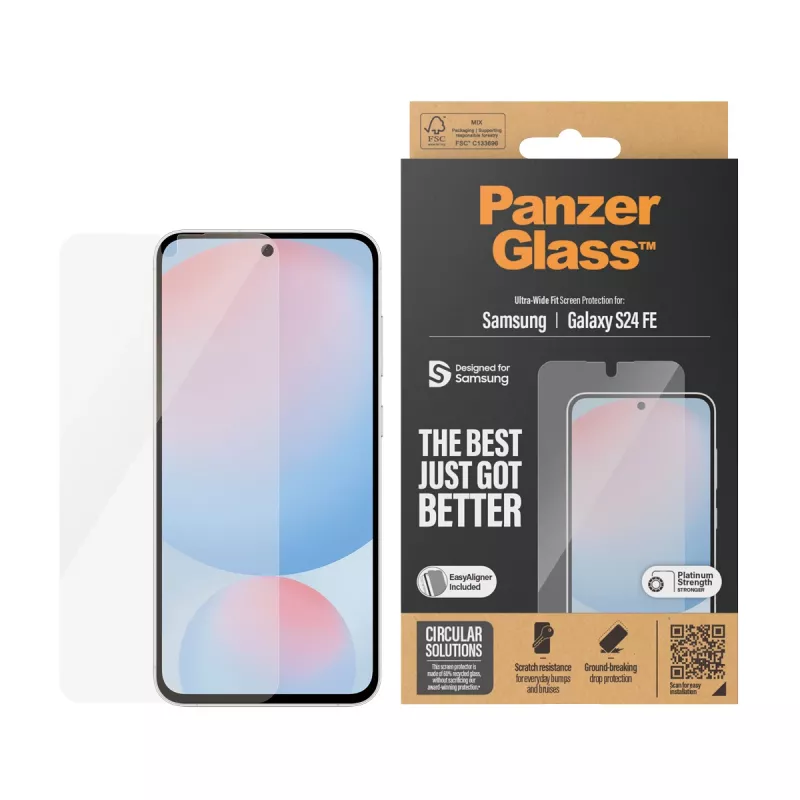 PanzerGlass ® Screen Protector Samsung Galaxy S24 FE | Ultra-Wide Fit z EasyAligner