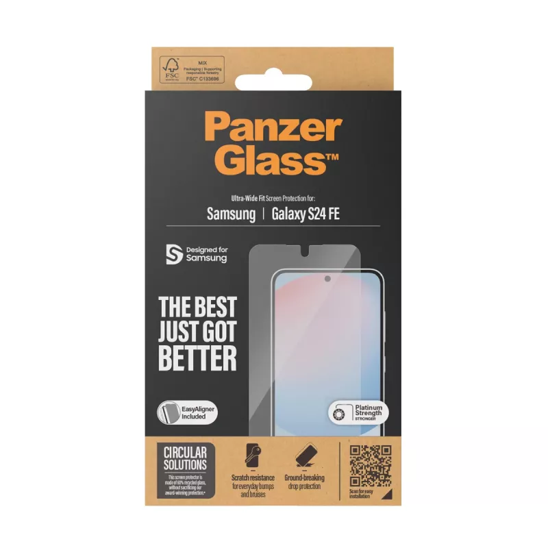 PanzerGlass ® Screen Protector Samsung Galaxy S24 FE | Ultra-Wide Fit z EasyAligner