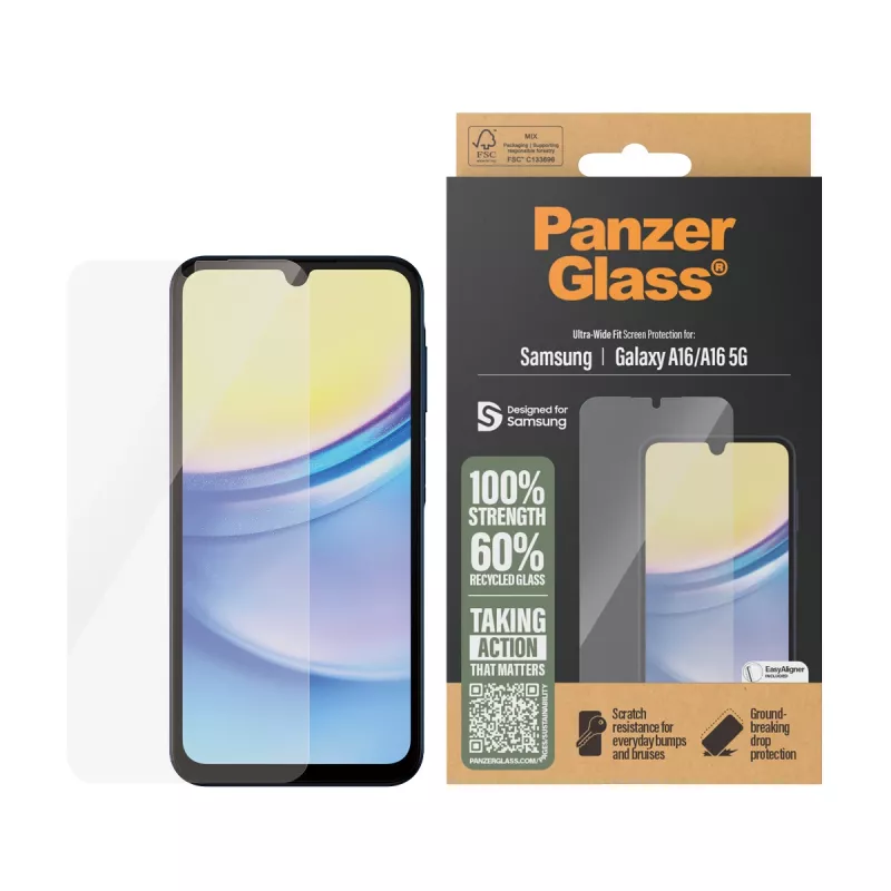 PanzerGlass ® Ekran ochronny Samsung Galaxy A16 | A16 5G | Ultra-Wide Fit z EasyAligner