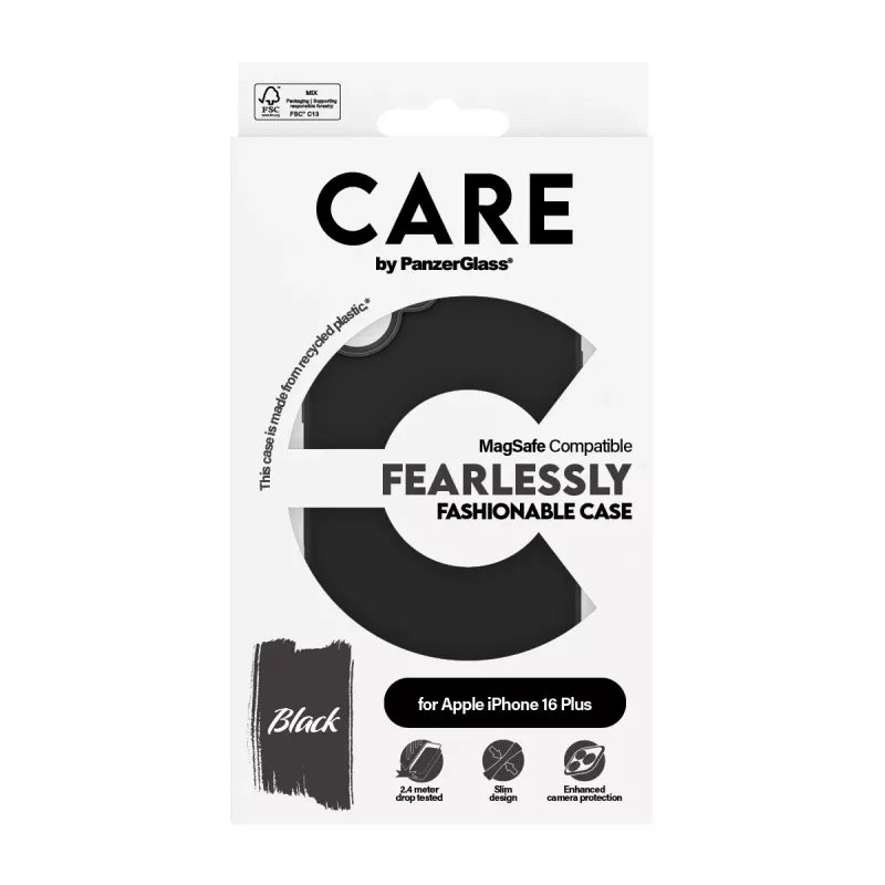 PanzerGlass CARE™ by ® Etui Czarny z MagSafe iPhone 16 Plus, Cover, Apple, Apple - iPhone 16 Plus, Czarny