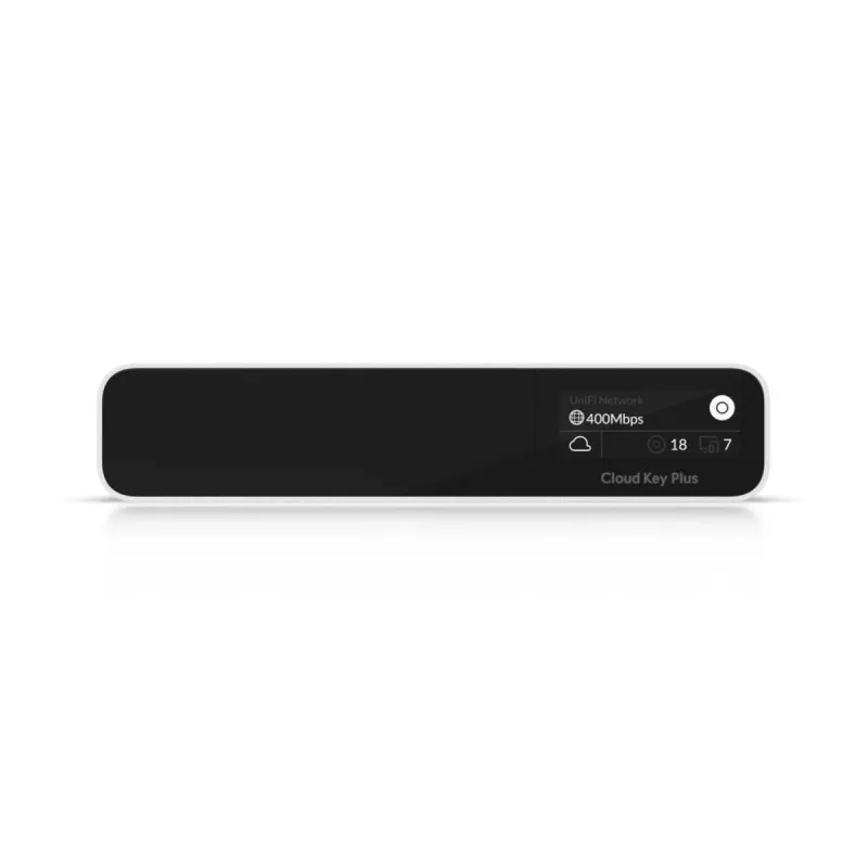 Bramka sieciowa/kontroler UBIQUITI CloudKey+ UCK-G2-SSD z dyskiem SSD 1 TB, 3 GB RAM, wyświetlaczem OLED, PoE, Gigabit Ethernet