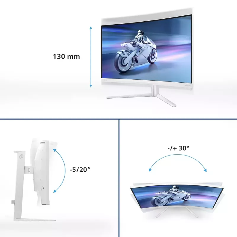 Philips Evnia 5000 27M2C5501/00 monitor komputerowy 68.6 cm (27 cali) 2560 x 1440 pikseli Quad HD LCD Biały