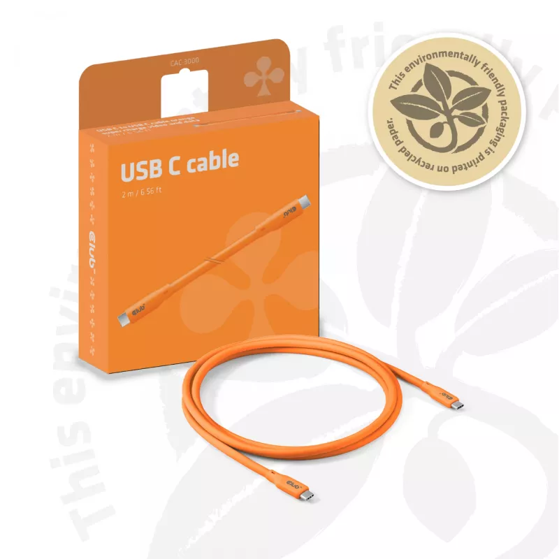 CLUB3D Kabel / Adapter USB4 Gen 2x2 2 m USB C Pomarańczowy