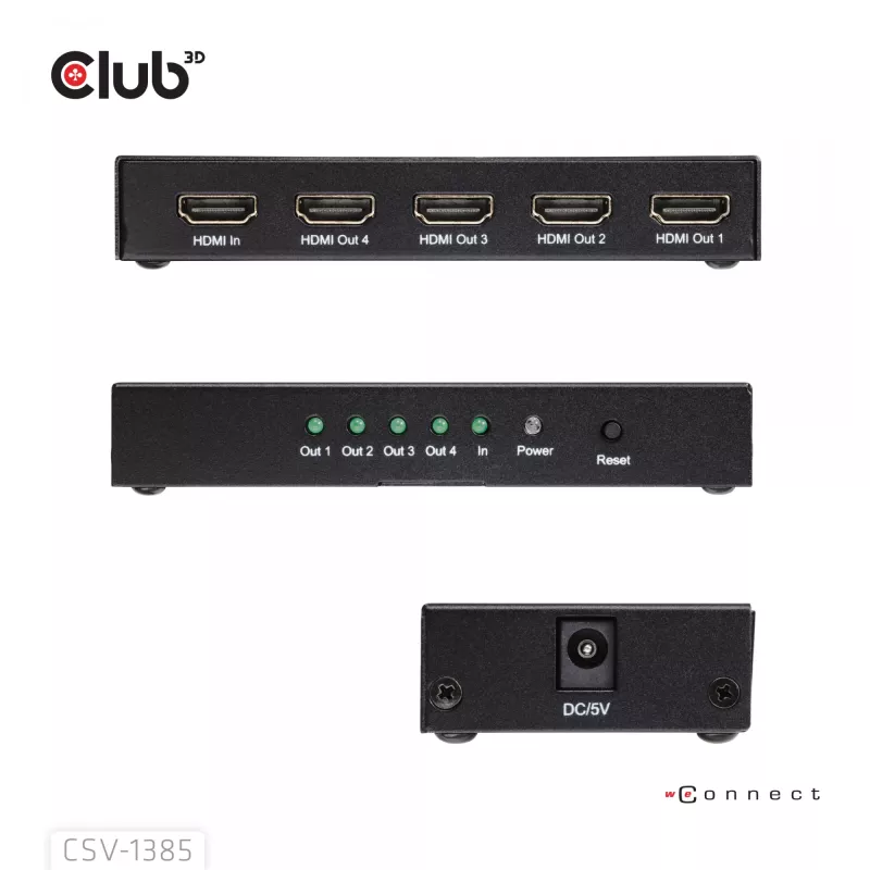 CLUB3D Rozdzielacz HDMI™ 1 na 4 4K120Hz