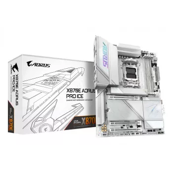 Płyta główna GIGABYTE X870E AORUS PRO ICE — AMD X870E, Socket AM5, ATX, DDR5, 4×DIMM, Wi‑Fi 7, 2.5Gb LAN