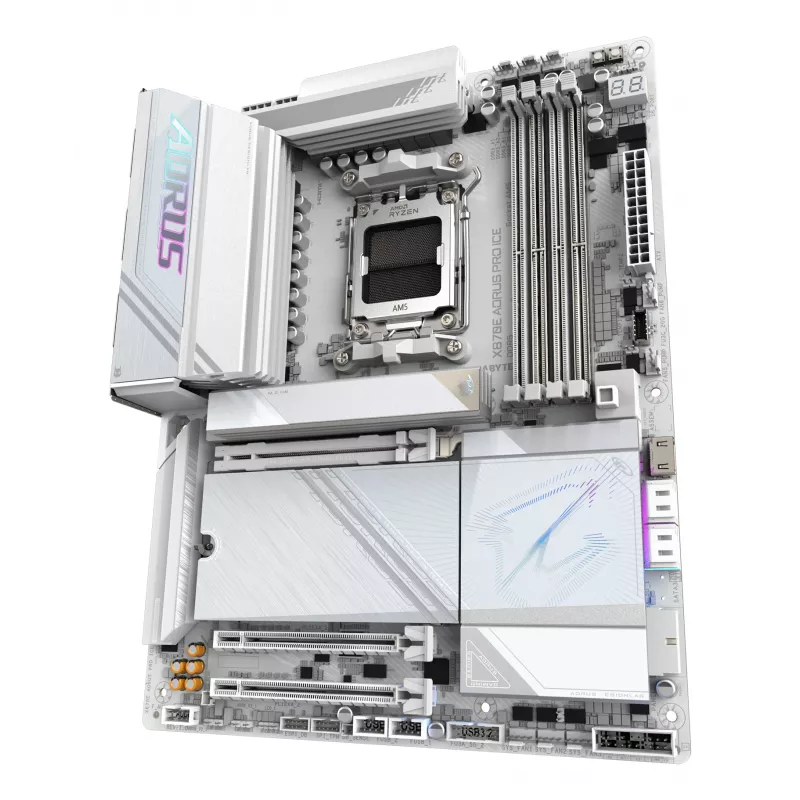 Płyta główna GIGABYTE X870E AORUS PRO ICE — AMD X870E, Socket AM5, ATX, DDR5, 4×DIMM, Wi‑Fi 7, 2.5Gb LAN