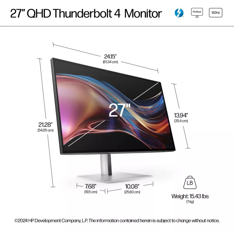 Monitor HP Series 7 Pro 27 cali QHD Thunderbolt 4 - 727pu