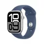 APPLE Watch Series 10 GPS + Cellular 46mm srebrna aluminiowa koperta z paskiem Denim Sport - M/L