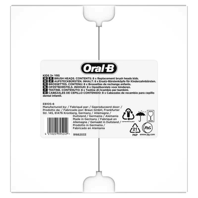 Oral-B Kids 81748450 końcówka szczoteczki do zębów 8 szt. Wielokolorowa