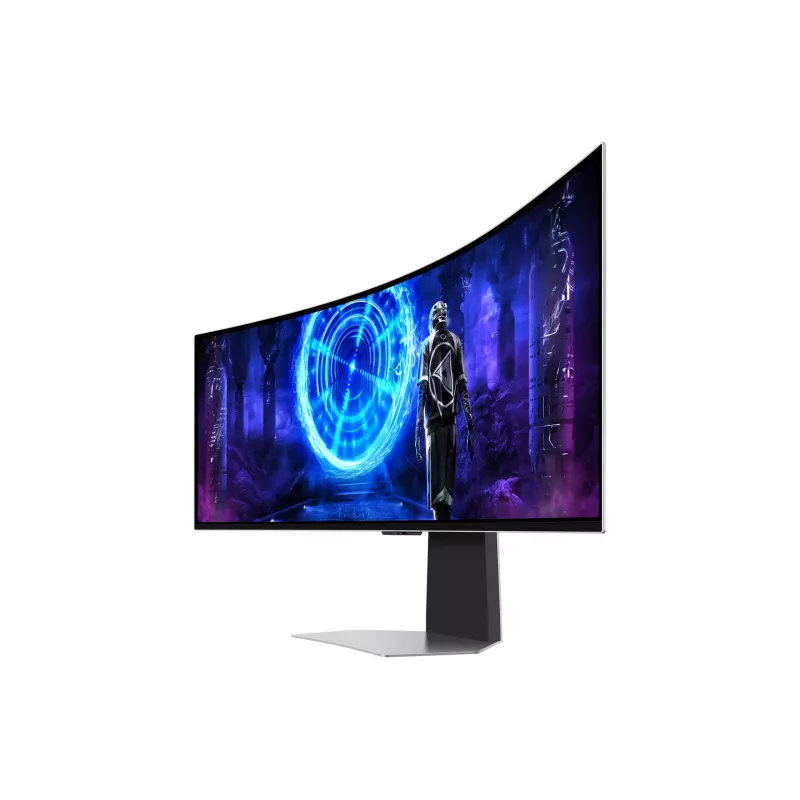 Monitor komputerowy Samsung G95SD 124,5 cm (49 cali) 5120 x 1440 pikseli Dual QHD OLED Srebrny
