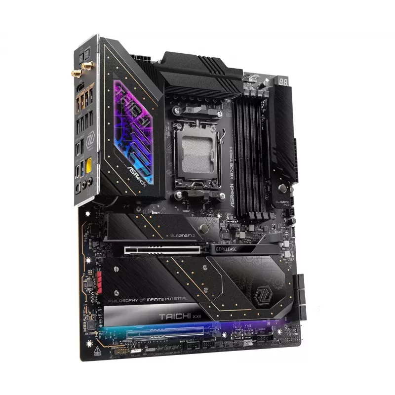 Płyta główna ASRock X870E Taichi — AMD X870E, Socket AM5, Extended ATX, DDR5, 4 DIMM, do 256GB, Wi‑Fi 7, 5Gb LAN