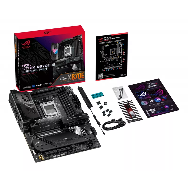 Płyta główna ASUS ROG STRIX X870E-E GAMING WIFI ATX, AMD X870E, Socket AM5, DDR5, 4 DIMM, Wi‑Fi 7, Bluetooth 5.4, 5Gb LAN