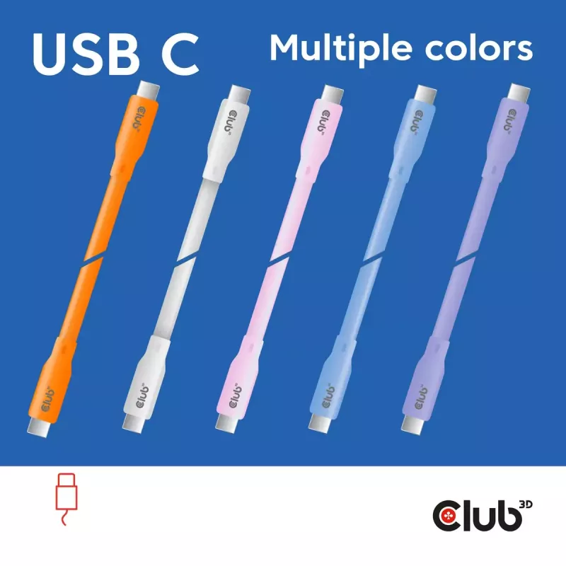 Kabel USB C CLUB3D CAC-3004 2m Fioletowy