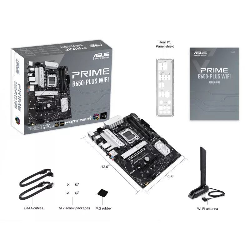 Płyta główna ASUS PRIME B650-PLUS WIFI ATX — AMD B650, Socket AM5, DDR5, 4 DIMM, 192 GB, Wi‑Fi 6E, 2.5Gb LAN