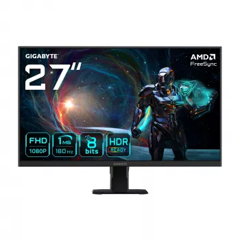 GIGABYTE GS27FA 27-calowy monitor gamingowy FHD - 1920 x 1080, 180 Hz, 1 ms, 300 cd/m², FreeSync, gotowy na HDR, HDMI 2.0