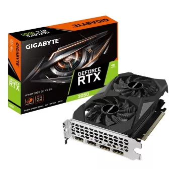 Karta graficzna GIGABYTE GeForce RTX 3050 — 6 GB GDDR6, 2304 rdzenie CUDA, PCIe 4.0, 14000 MHz pamięci