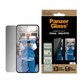 PanzerGlass ® Privacy Screen Protector Samsung Galaxy S25 | S24 | Ultra-Wide Fit