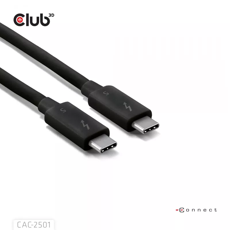 CLUB3D Thunderbolt™ 5 Certified 8K240Hz Data 80/120 Gbps EPR 240 Watt Cable M/M 1m / 3.28ft