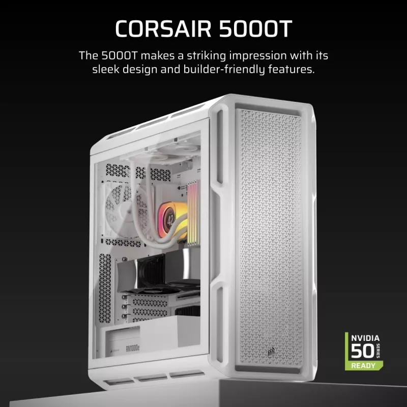 Obudowa PC CORSAIR - 5000T Mid-Tower High-Performance - Biała