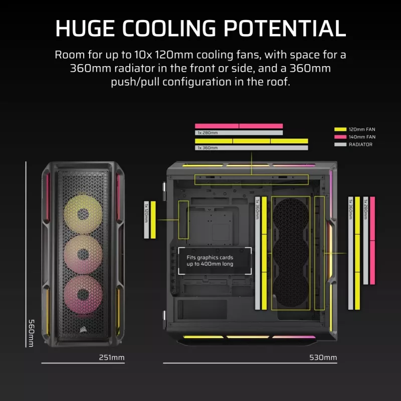 Obudowa PC CORSAIR - Icue Link 5000t Lx RGB Mid-tower High-performance