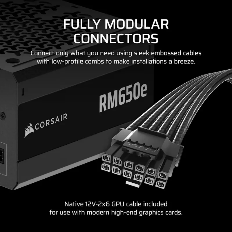 Zasilacz CORSAIR RMe Series RM650e w pełni modułowy, niskoszumny ATX 650W