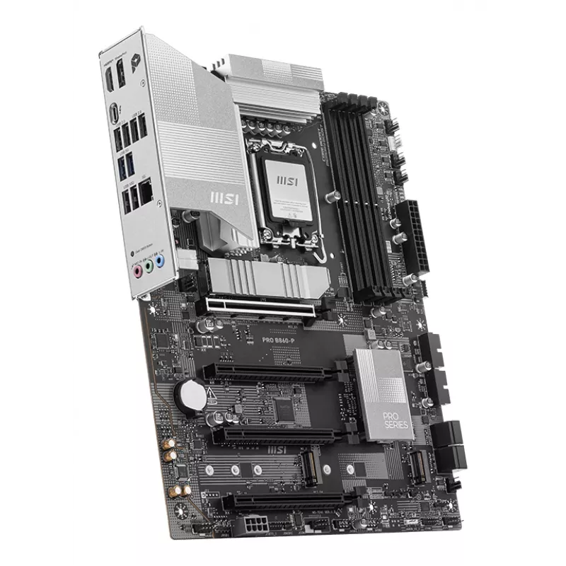 Płyta główna MSI PRO B860-P — Intel B860, LGA 1851, ATX, DDR5, 4 DIMM, 3×M.2, 5Gb LAN, HDMI 2.1