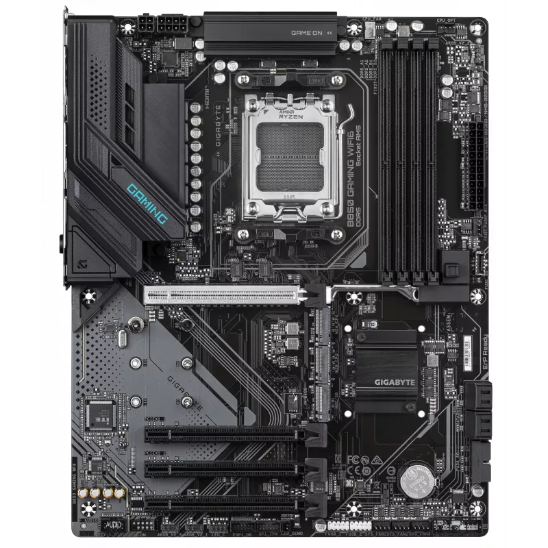 Płyta główna GIGABYTE B850 GAMING WIFI6, chipset AMD B850, socket AM5, ATX, 4x gniazda DDR5, Wi‑Fi 6, 3x M.2, 4x SATA III