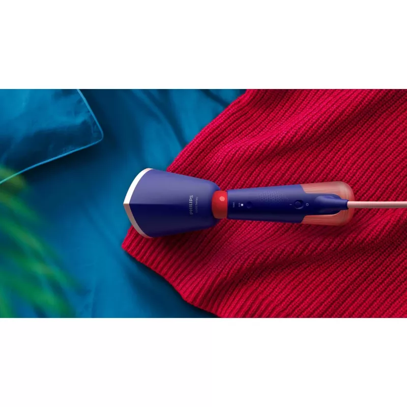 Philips 5000 series Parownica ręczna, parownica do ubrań, 0,32 L, 0,58 min, Niebieski, Granatowy, Przyciski