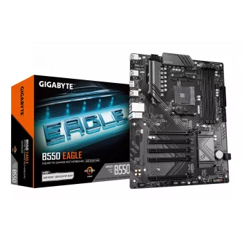 Płyta główna GIGABYTE B550 EAGLE - procesory AMD Ryzen 5000 G-Series, 10+3+1 faz VRM, do 3200MHz DDR4, 1xPCIe 4.0 + 1xPCIe 3.0 M.2, 1GbE LAN, USB 3.2 Gen 2