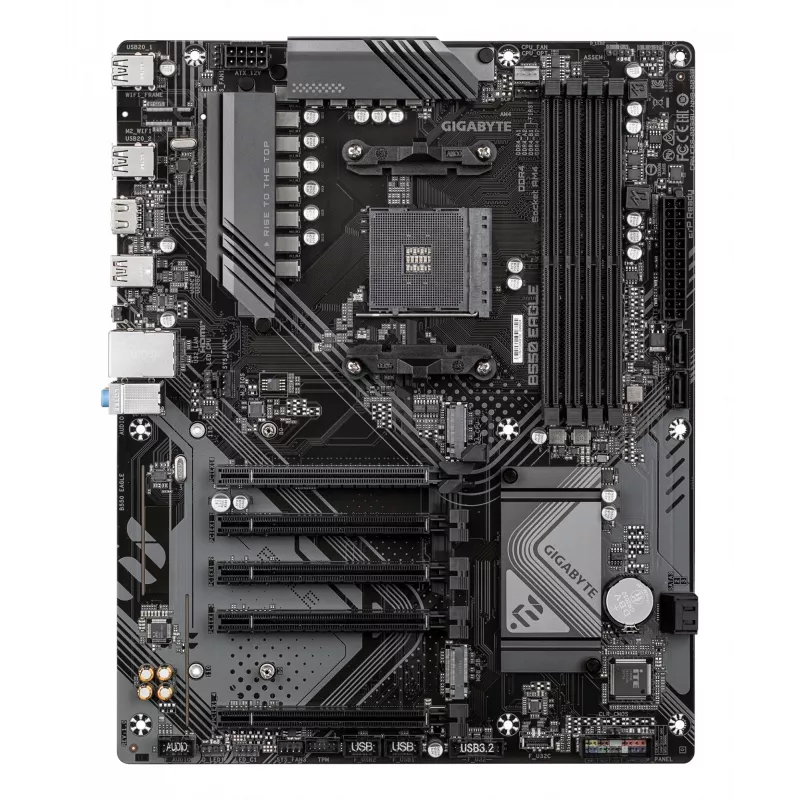 Płyta główna GIGABYTE B550 EAGLE - procesory AMD Ryzen 5000 G-Series, 10+3+1 faz VRM, do 3200MHz DDR4, 1xPCIe 4.0 + 1xPCIe 3.0 M.2, 1GbE LAN, USB 3.2 Gen 2