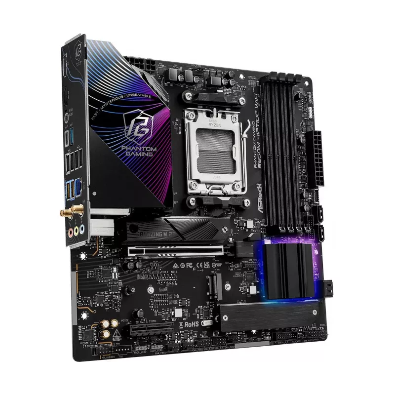 Płyta główna ASRock B850M Riptide WiFi AM5 AMD B850 4 x DDR5 1 x HDMI 2.1 TMDS/FRL 8G 1 x DisplayPort 1.4 z DSC mATX