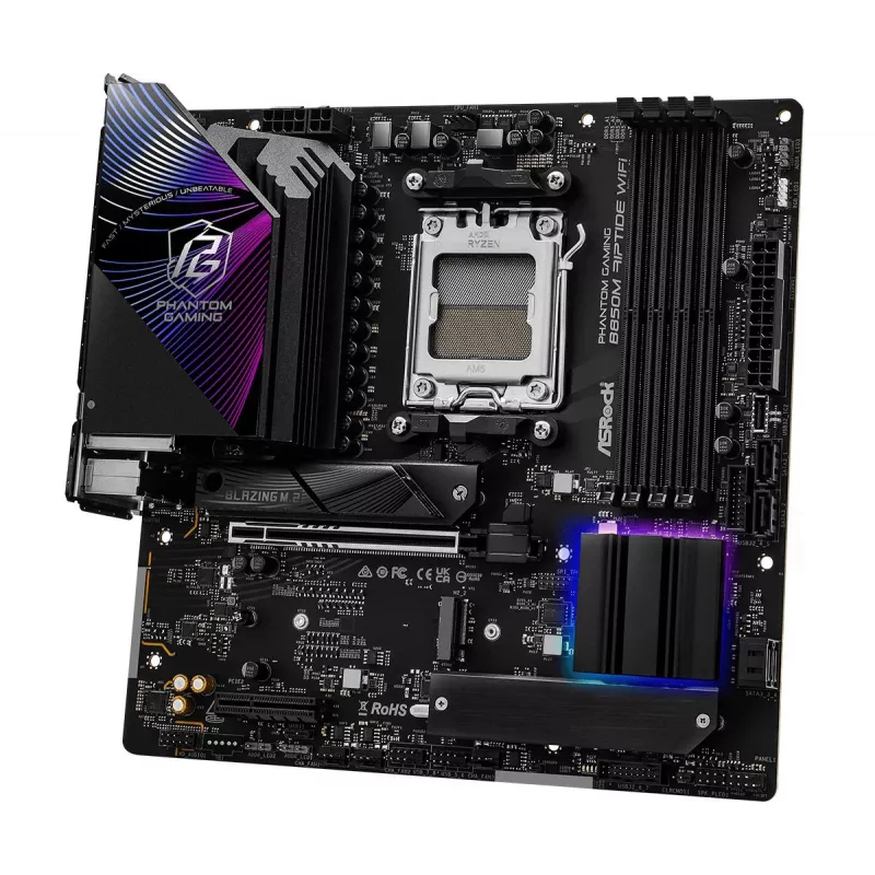 Płyta główna ASRock B850M Riptide WiFi AM5 AMD B850 4 x DDR5 1 x HDMI 2.1 TMDS/FRL 8G 1 x DisplayPort 1.4 z DSC mATX