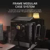 Obudowa PC CORSAIR FRAME 4000D RS Midi Tower — czarna, obsługa EATX, panel boczny ze szkła hartowanego, USB-C, 3x120 mm wentylatory z przodu