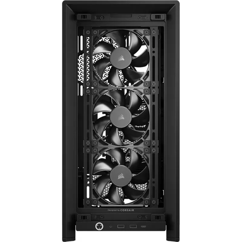 Obudowa PC CORSAIR FRAME 4000D RS Midi Tower — czarna, obsługa EATX, panel boczny ze szkła hartowanego, USB-C, 3x120 mm wentylatory z przodu