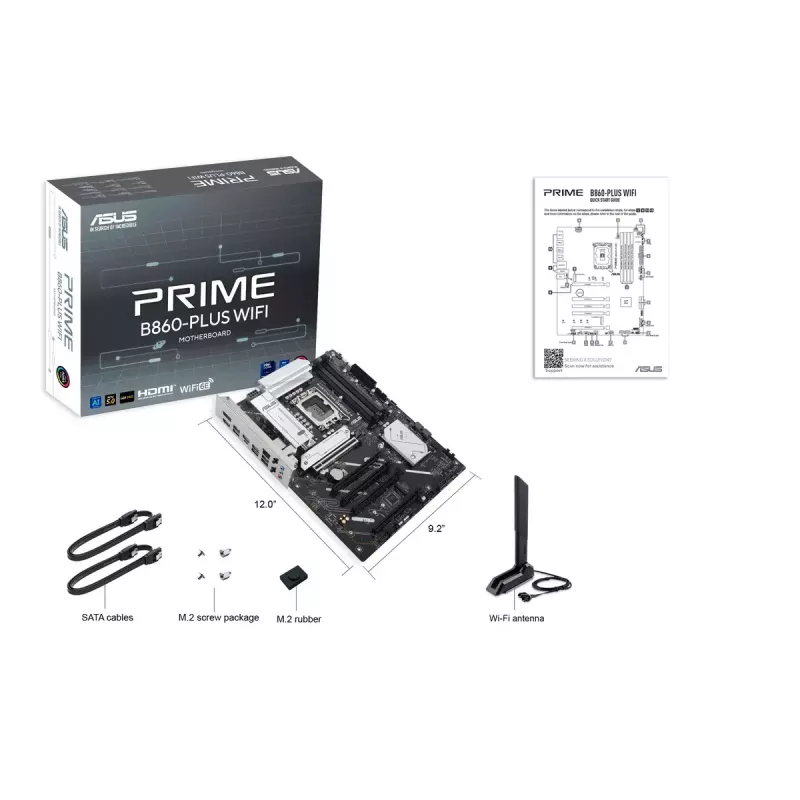Płyta główna ASUS PRIME B860-PLUS WIFI — Intel B860, LGA 1851, ATX, DDR5, 4 DIMM, Wi‑Fi 6E, 2.5Gb LAN, Bluetooth 5.3