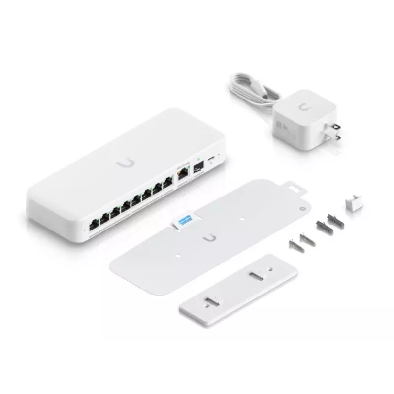 Przełącznik zarządzany UBIQUITI UniFi Flex 2.5G USW-FLEX-2.5G-8 — 8× 2.5G RJ‑45, 1× 10G SFP+, L2, 60 Gbps
