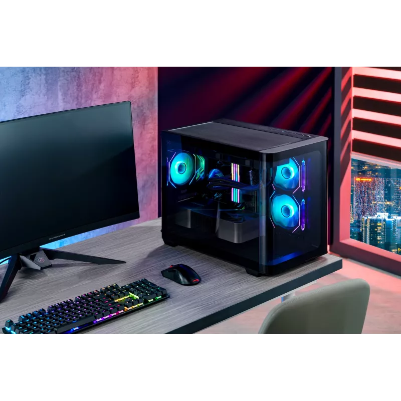 FSP S380-BA Obudowa Mini Tower mITX, mATX Czarna ARGB