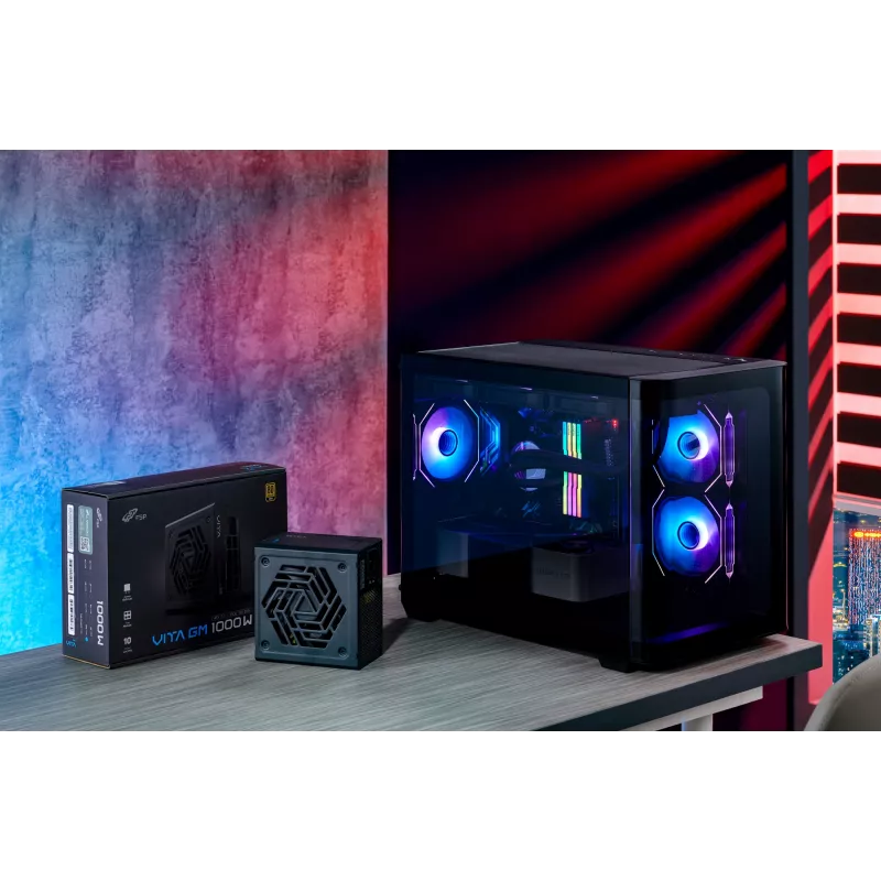 FSP S380-BA Obudowa Mini Tower mITX, mATX Czarna ARGB