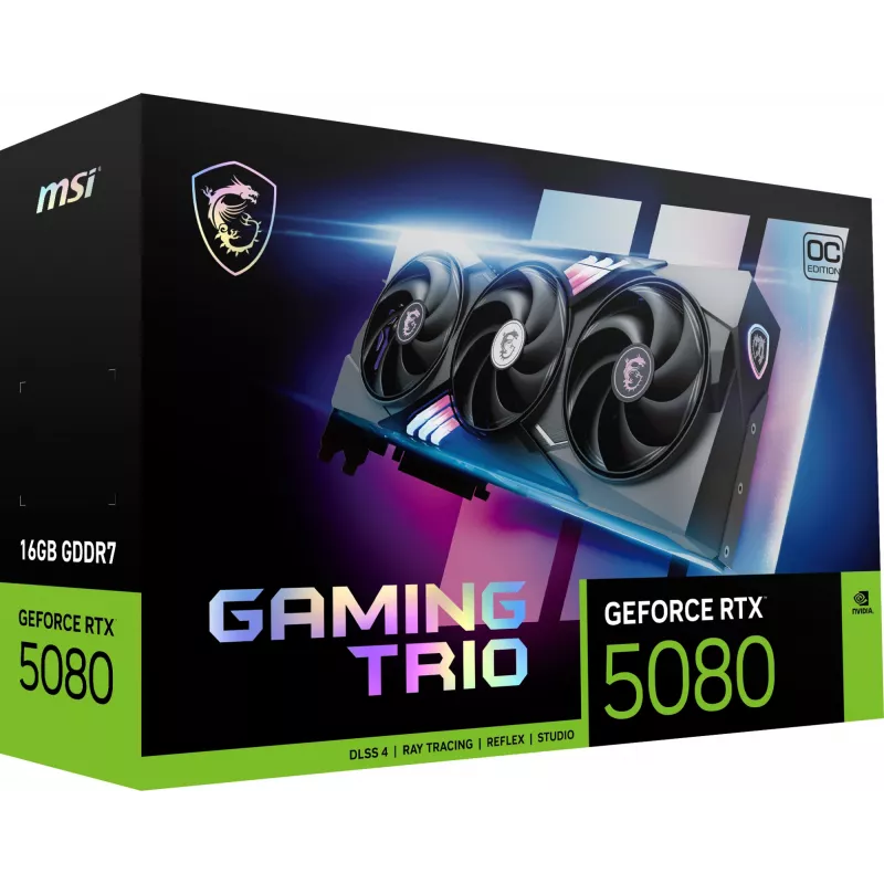 MSI GAMING GEFORCE RTX 5080 16G TRIO OC karta graficzna NVIDIA 16 GB GDDR7