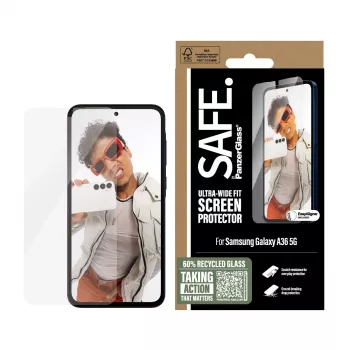 PanzerGlass SAFE. by ® Screen Protector Samsung Galaxy A36 5G | Ultra-Wide Fit z EasyAligner